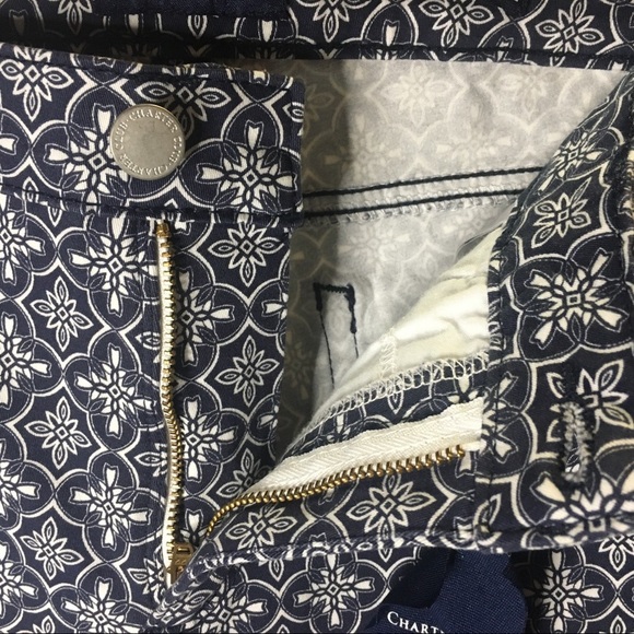 Charter Club Bristol Paisley Blue White High Rise Skinny Leg Ankle Jeans 12 - Picture 10 of 13